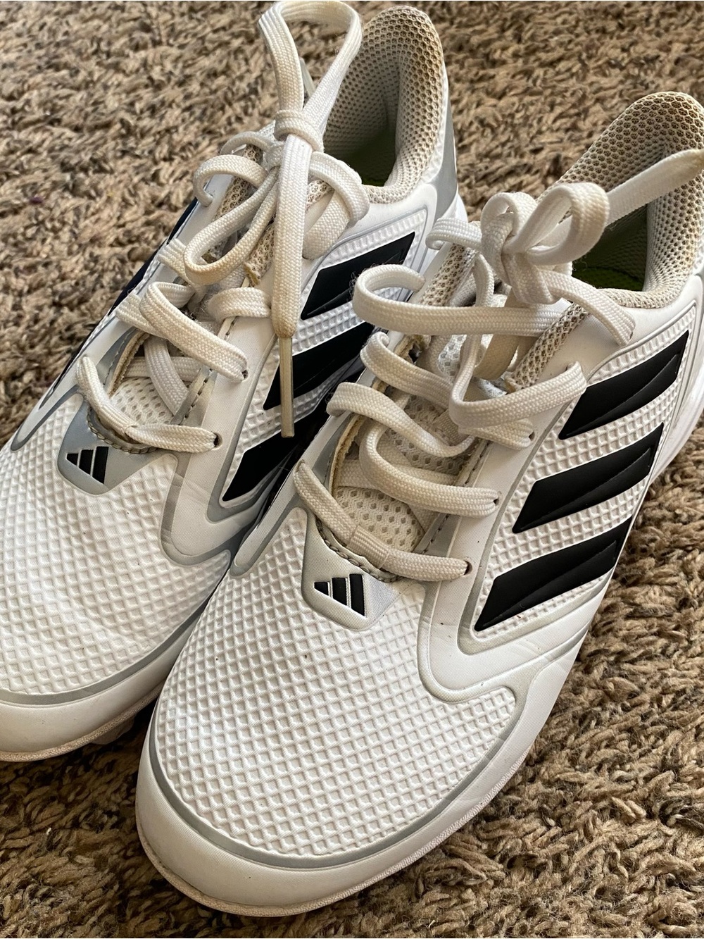 adidas White and Black Performance Tennis Shoes
